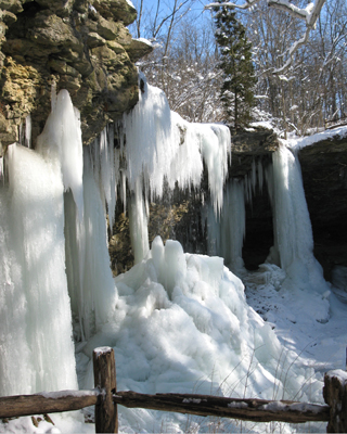 scenery charleston falls frozen
